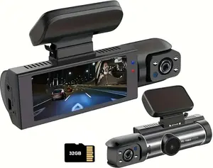 WHATOOK 1080P Dual Camera Dash Cam for Cars with IR Night Vision, 3.16 Inch IPS Screen, 32GB TF Card, Loop Recording, Parking Mode, Dashboard & In-Car Cameras