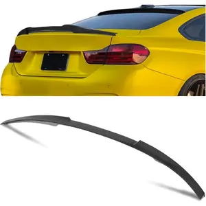Rear Trunk Duckbill Spoiler Compatible with 2014-2020 BMW F32 Coupe 2 Door 420i 428i 430i 435i 440i Lid Wing - Carbon Fiber Painted Automotive Vehicle Replacement Parts