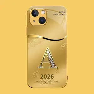 Suitable for [iPhone 14] high-end phone case🤩，choose from 26 letters of the English alphabet, each with an exquisite auspicious cloud pattern to bring you good luck YM99