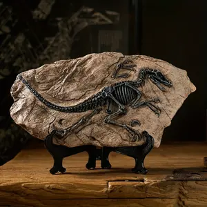 1pc Retro Distressed Resin Dinosaur Fossil Replica Craft Ornament - Home Decor Statue for Desktop, Living Room Entrance, Type A