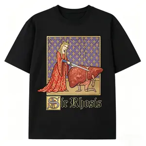 Medieval pun image of a drunken liver T-shirt, unisex, suitable for everyday wear, fun and novel men's T-shirt, summer trendy street fashion, high-quality comfortable casual printed T-shirt.