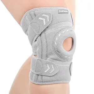 Knee Support for Women Men-Knee for Meniscus Tear-Adjustable Patella Knee with Side Stabilizers-Arthritis Pain, Knee Pain, Injury Recovery, Sports, Running, Working Out, Gray
