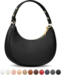 Vantamo Crescent Bags For Women with RFID Protection, Half Moon Clutch Purses for Women with Anti-Theft Clip for Extra Safety