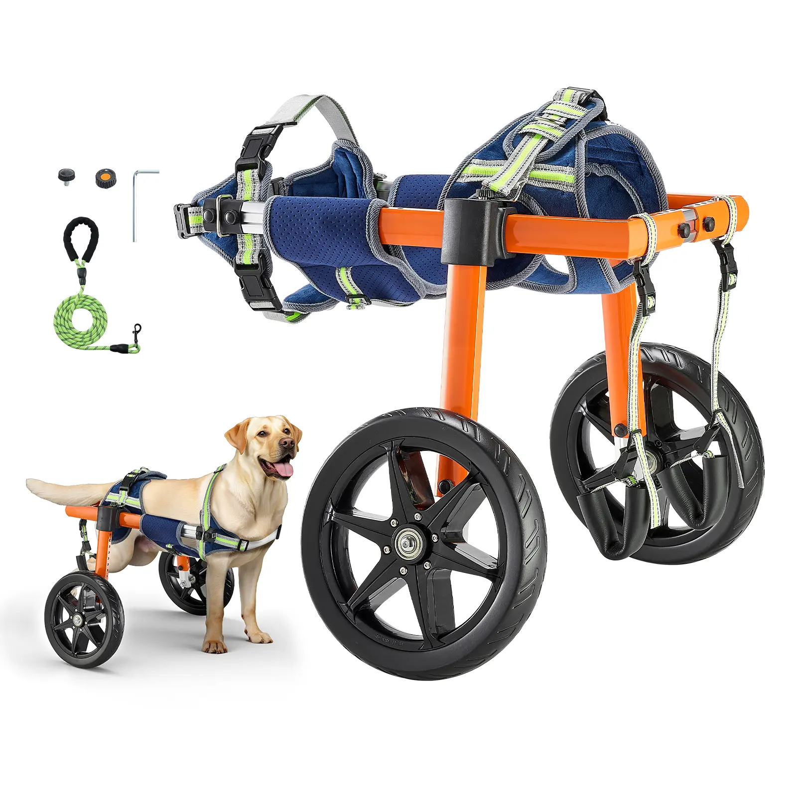 VEVOR Dog Wheelchair for Back Legs, Lightweight 2 Wheels Pet Wheelchair, Height, Width & Length Adjustable, Dog Cart with Shock-Absorbing Wheels, for Injured, Disabled Dogs 35-48 lbs, Medium#BacktoSchool