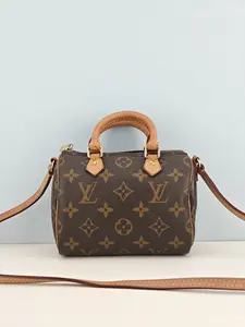 Pre-owned Monogram coated canvas Shoulder Bags Louis Vuitton Monogram Canvas Nano Speedy Bag【TY0280】