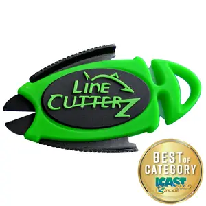 Line Cutterz Dual Hybrid Micro Scissors Green Patented Ceramic Blade Stainless Steel Serrated Action Compact Fishing Line Cutter for Braid Mono Fluorocarbon Lines Hat Clip Included, Cuts Braid, mono & fluorocarbon fishing lines