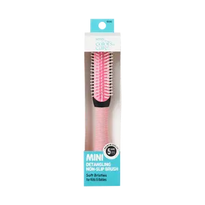 KISS Colors & Care Mini Non-Slip Soft Bristle Detangling Brush - Pink