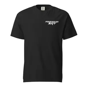 Powered by SRT T Shortsleeve shirt - Breathable Streetwear, Unisex Soft Cotton Fabric Top Menswear Athletic Crewneck T-Shirt Small