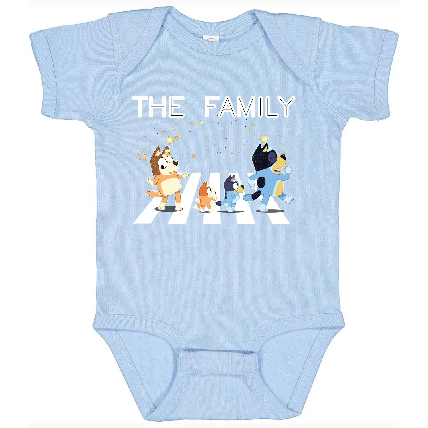Bluey The Family Baby & Toddler Baby Rib Bodysuit Soft, Comfortable Cotton, Snap Closure, CPSIA Compliant