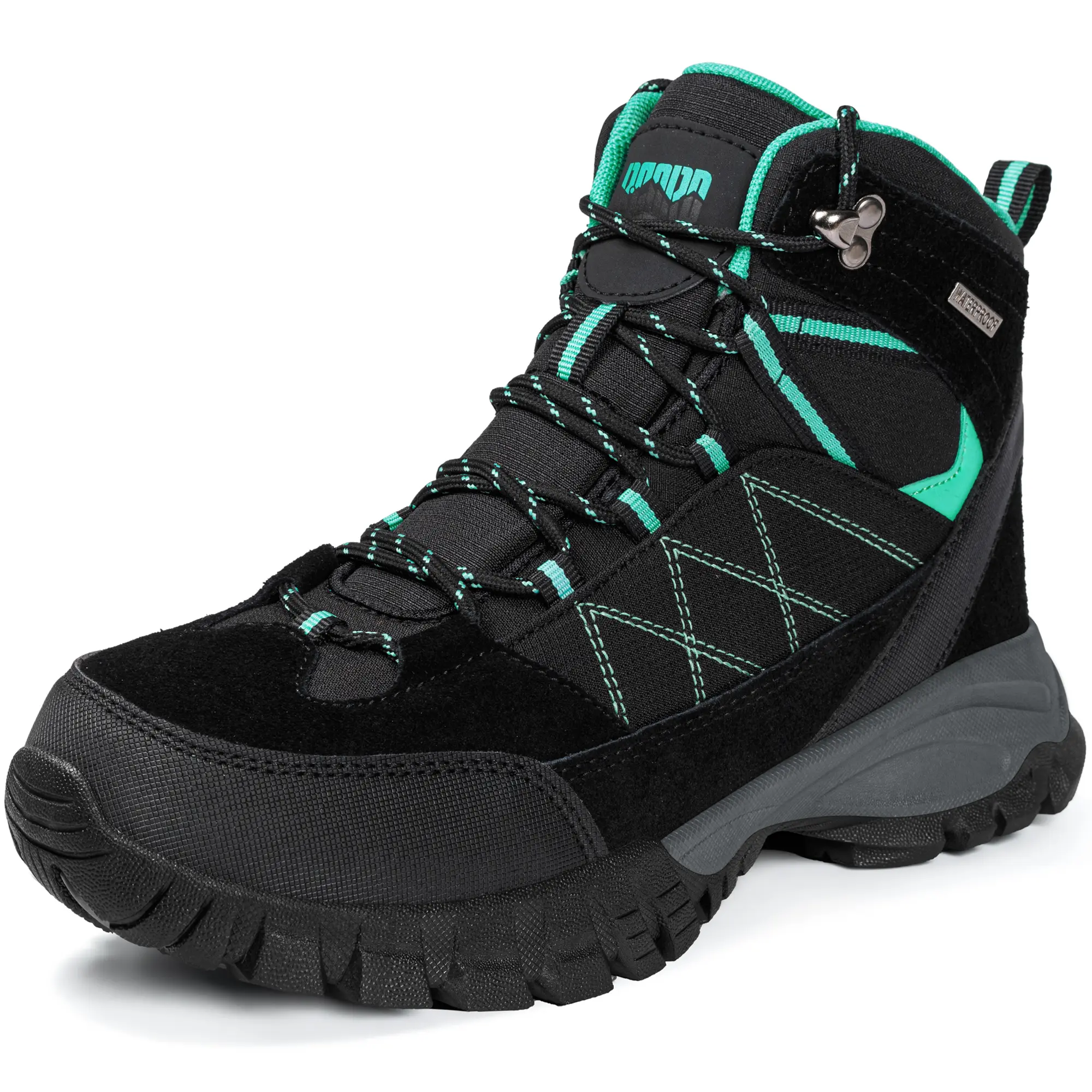 R CORD Women's Waterproof Suede Hiking Boots - Non-Slip Ankle Support Laces Casual Trainers, Hiking Footwear, Soft Trekking Camping Shoes, Outdoor Hiking Shoes
