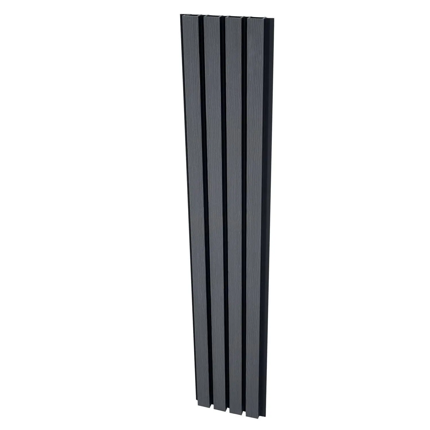 Modern Gray & Black WPC Slat Exterior Wall Panels Waterproof Outdoor Siding Cladding for Exterior Walls, Patio, Garden, Facade & Home Improvement