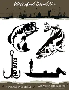 Waterfowl Decals Ultimate 5-Piece Fish Sticker Pack