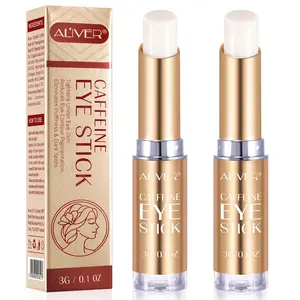 ALIVER 2 pack of caffeine eye sticks, eye essence sticks, help reduce eye puffiness, moisturize and hydrate the eye area, suitable for fine lines, bags under the eyes, all skin types, Eye Hydrator, Moisturizing, Hydrating Eye Stick