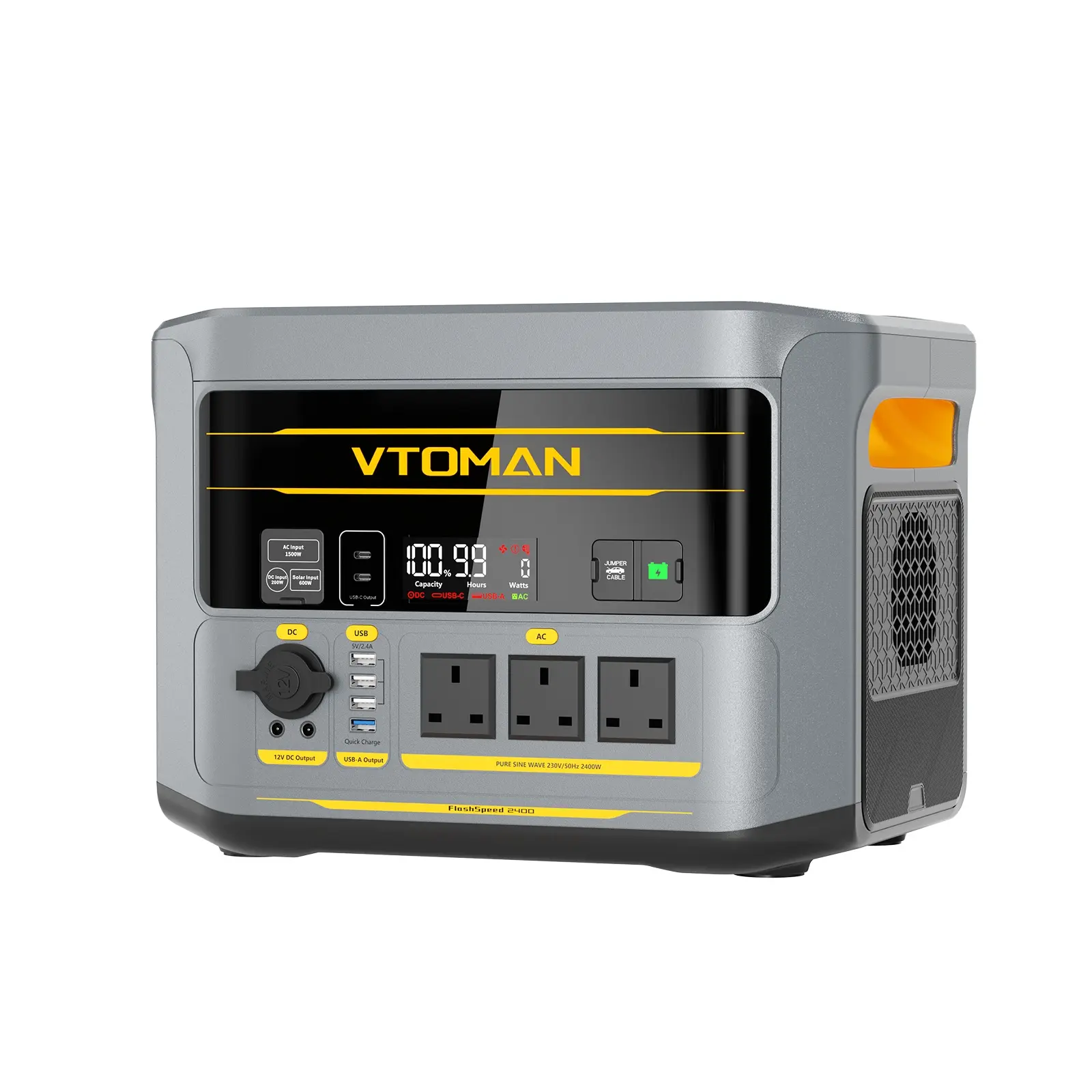 VTOMAN FlashSpeed 2400 Portable Power Station | 2400W Solar Generator, 58-Min Fast Charge LiFePO4 Battery for Home Backup & Camping