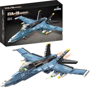 F/A-18 Hornet Fighter Jet Building Block Set - 772 count - F-18 Air Force Jet Building Block Plane  for  Older Than 10 and Adults  Compatible with All Building Bricks