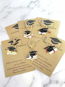 10pcs Graduation Cap Keychain Bulk - Class of 2026 Graduation Party Favors for Graduates - Include (5 keychains + 5 cards)- Durable Zinc Alloy Bag Charms for Anniversary Celebration - Memorial Gift for Students.