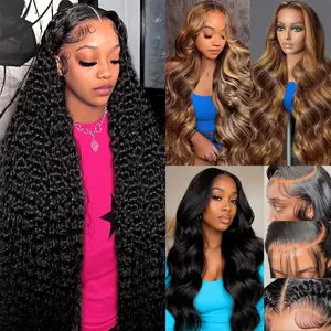 Body Wave/Deep Wave/Straight 13x4 Lace Frontal Wig Body wave Lace Front Wigs Human Hair Wigs for Black Women 180% Density 13X4 HD Transparent Lace Frontal Human Hair Body Wave/Deep Wave/Straight Hair Wigs for Black Women