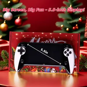 Portable retro game console with a 5.5-inch screen, supports ten emulators, and features ultra-HD graphics. A perfect holiday gift for Father's Day and Christmas (batteries not included).