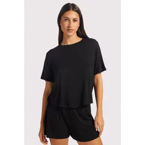 nuuds Pajama Short Set | Boxy Tee & High-Waist Drawstring Shorts