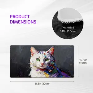 LIVEKEY Premium Gaming Desk Mat Mousepad - Cute Cat Design, Reinforced Stitched Edges, Non-Slip Base, Perfect Control, Made for Gaming, Office Desk Accessories