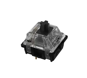 GATERON KS-8 Switch Set – POM Stem, Transparent PC Top, Black Nylon Bottom, Spring Steel Spring, Plug-in LED Support, 5-Pin