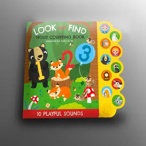 Interactive Animal-Themed Kids' Picture Book - 10 Pages, 10 Playful Scenes, Sound Buttons, Early Learning Counting Features
