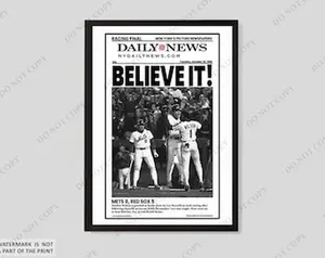 1986 New York Mets World Series Champions "BELIEVE IT!" Unframed Newspaper Print
