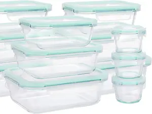 4pcs Glass Food Storage Containers with Lids, Meal Prep Container Microwave Safe, Pyrex Glass Storage Containers for Freezer, Ovens and Dishwasher Kitchen Utensils