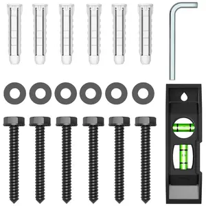 Lag Bolt Kit for TV Wall Mount, Including M7x55mm Lag , Wall Anchors, Washers, Allen Key, Bubble Level, for  Stud/Brick/Concrete Wall Installation