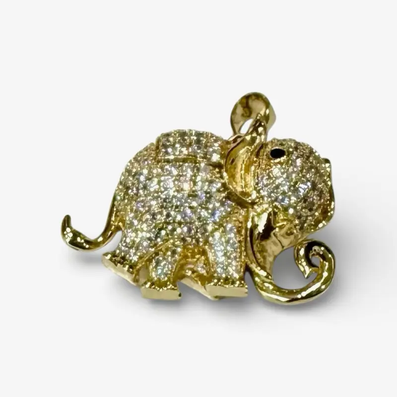Elephant Charm Pendant with Elegant Design Symbolizing Wisdom Strength and Good Luck Ideal for Daily Wear or Combination with Other Chains