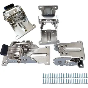 4 count Foldable Support Bracket -Self-Locking Hinge-  Fittings and Corner Brace- for Folding  -Folding Workbench- Fold Down Desk Extension in Kitchen (0-90-180 ,)