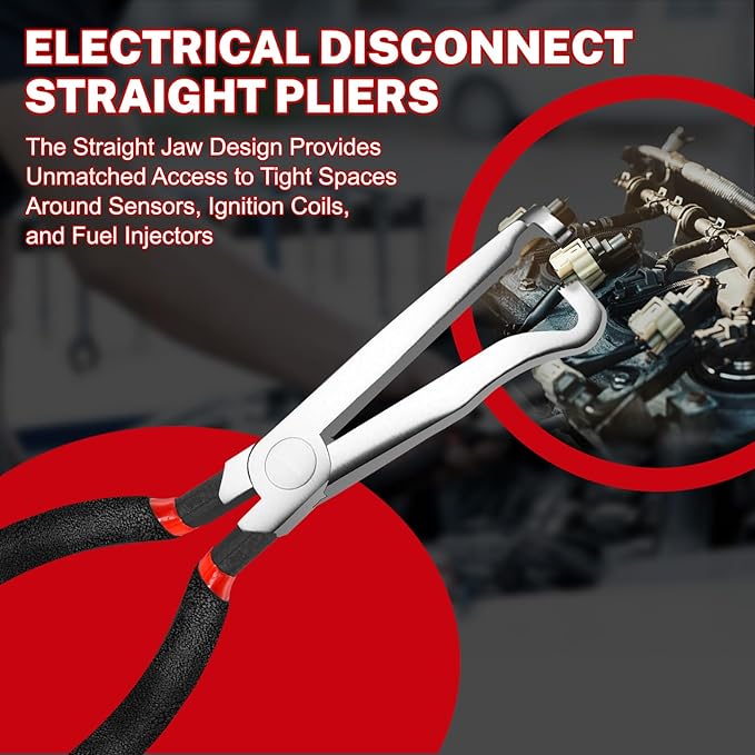 Unisex 5pcs Automotive Electrical Connector Disconnect Pliers Set - Mechanic No-Damage Tools with Angled, Straight Pliers, Multifunctional Hose Clamp Remover for Precision and Ease of Use, Versatile for Different Angles