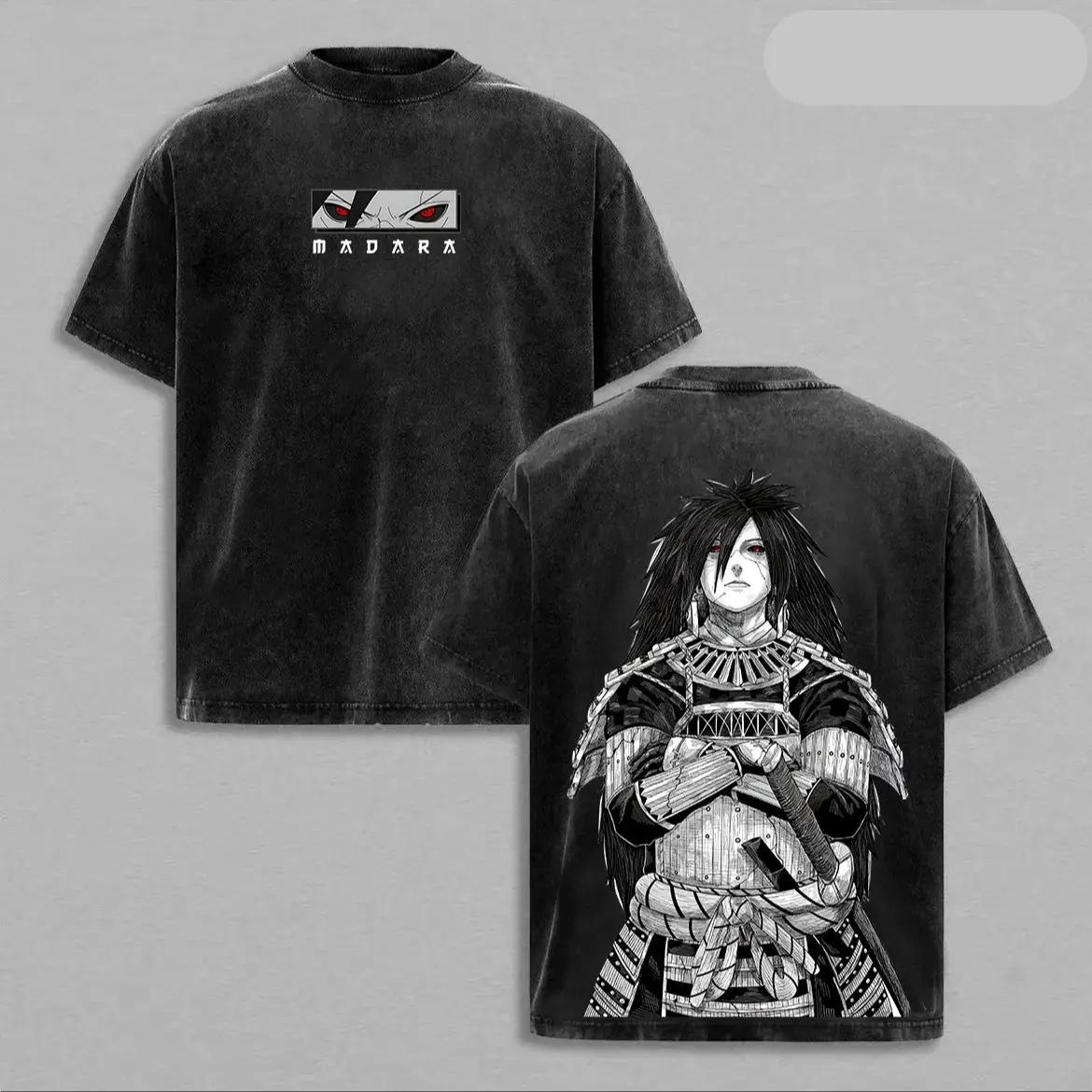 Naruto Madara Uchiha Oversized Graphic Tee Vintage Acid Wash Anime T Shirt Y2K Streetwear Gym Pump Cover Sharingan Retro Manga Merch Tiktok Finds Trendy Dark Aesthetic Workout Fit Casual Top Japanese Activewear Mens Heavy Cotton Ninja Boss