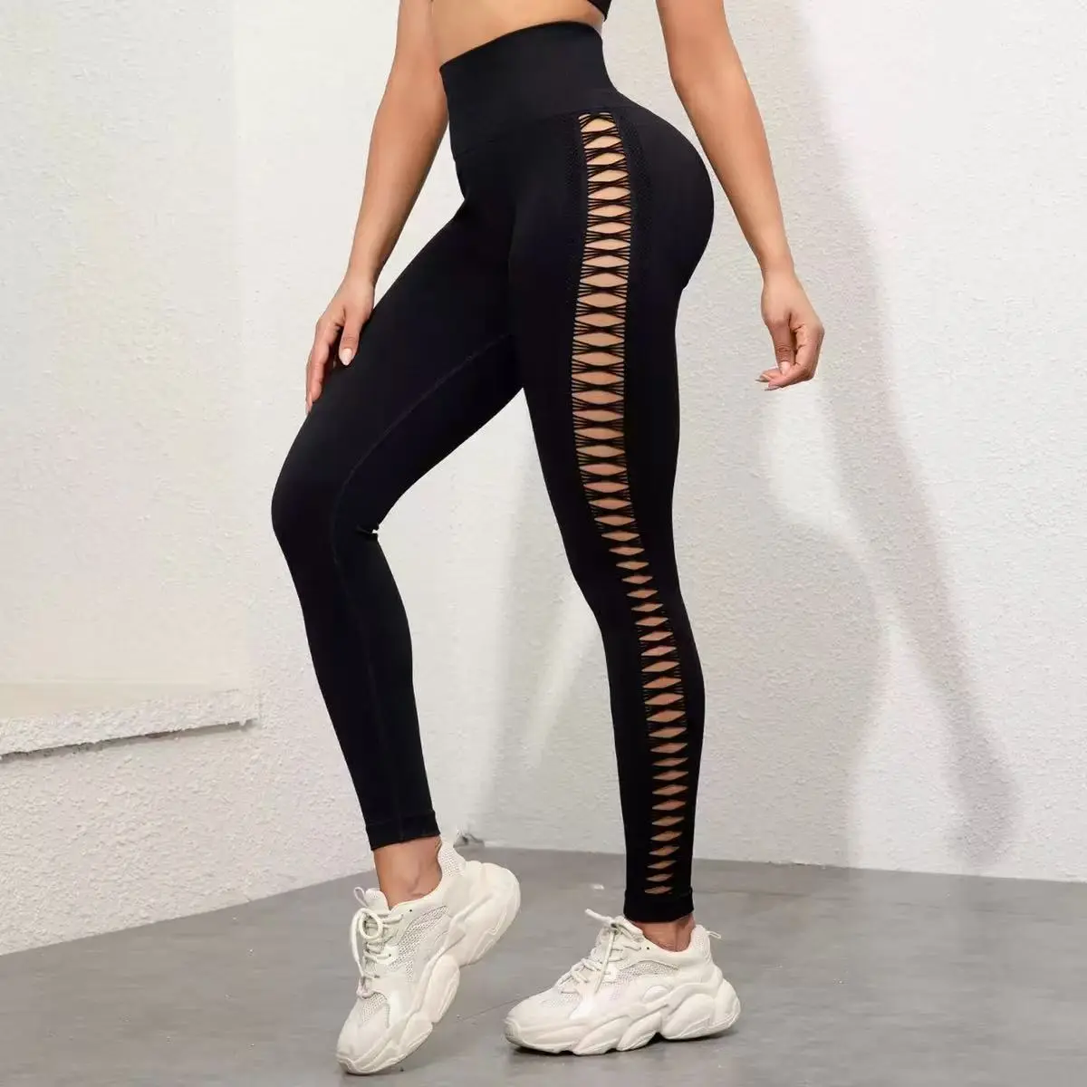Women's High-Waisted Cutout Yoga Leggings - Soft Seamless Stretch Fashion Apparel, Athleisure Wear for Women's Fitness, Gym Baddie Body Goals (Gym & Daily Wear), Womens Fitness, Hip Lift, Workout Outfit Inspo