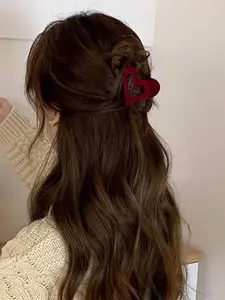 Women's Elegant Heart Design Hair Claw, Cute Trendy Hair Claw, Chic All-match Hair Accessories for Hairstyle Decor for Women & Girls, Super Cute Clips