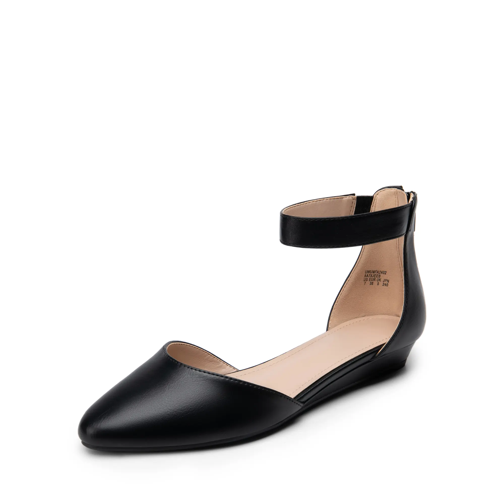Women's Ankle Strap Ballet Flats, Elegant Pointed Toe Dress Shoes