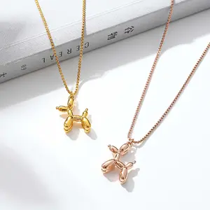 Cute simple punk personality balloon puppy necklace niche three-dimensional fashion daily retro clavicle chain accessories