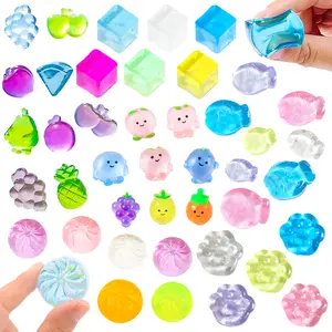 25 Pcs Mini Squishy Toys Squeeze Fidget Toys with Mini Cat Paw Fish Steamed Buns Ice Cubes Fruits Cute Squishies Stress Relief Toys Surprise Gift for Christmas Halloween Children’s Day Birthday Party
