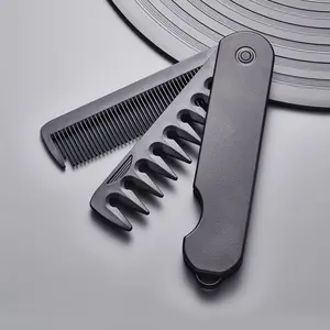 Multifunctional Men's Folding Comb, Oil Head Comb, Wide Tooth Texture Styling Comb, Portable Travel Folding Comb, Grooming Comb, Guide Combs, Hair Styling Combs