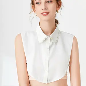 Pearl-Embellished Lace Fake Collar for Layering Under Shirts Sweaters or Basics in Spring & Fall Fashion Accessory Elevate Your Look with Elegance