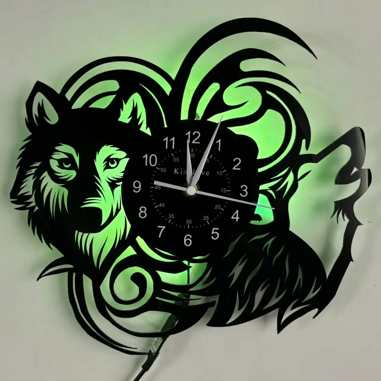 Wolf & Night Forest LED, Decorative Silent Modern Design, Large Dial, Battery Operated Wall Clock, Perfect for Home Decor, Ideal Gift for Birthdays & Holidays, Glow in the Dark, Decoration Items