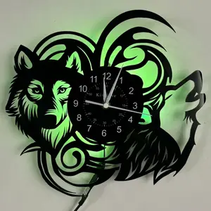 Wolf & Night Forest LED Wall Clock, Decorative Silent Modern Design, Large Dial, Perfect for Home Decor, Ideal Gift for Birthdays & Holidays, Glow in the Dark