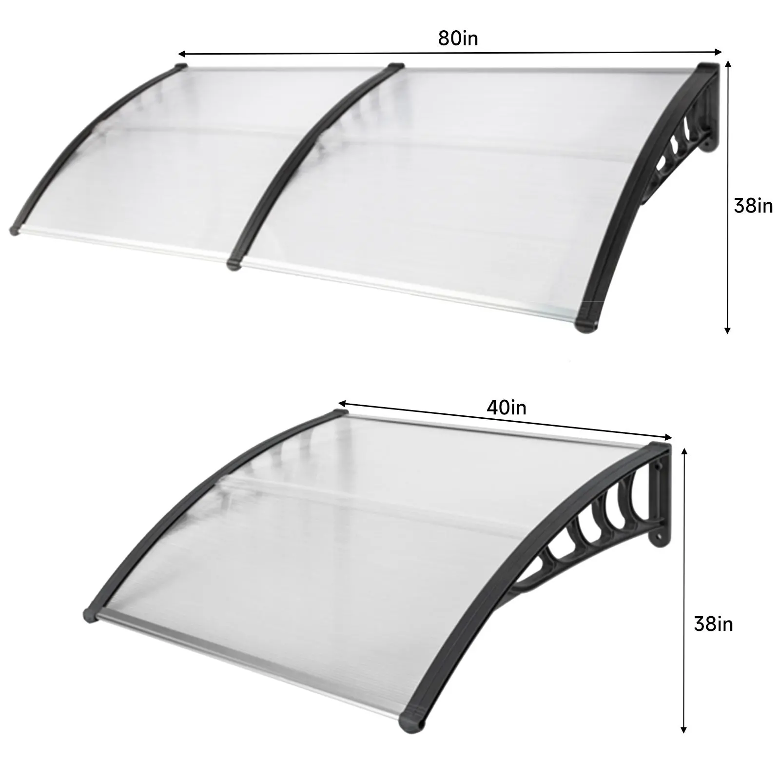 Transparent plate black bracket