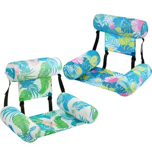 WERNNSAI 2 Pack inflatable pool lounge tiktok shop, Floating Lounge Chair with Tropical Leaf Design, Heavy Duty PVC Oxford Cloth, Adjustable Straps, Pool Floaties Pool Floaters, Summer Pool Party Beach Lake Vacation Gifts TikTokShopSummerTurnup