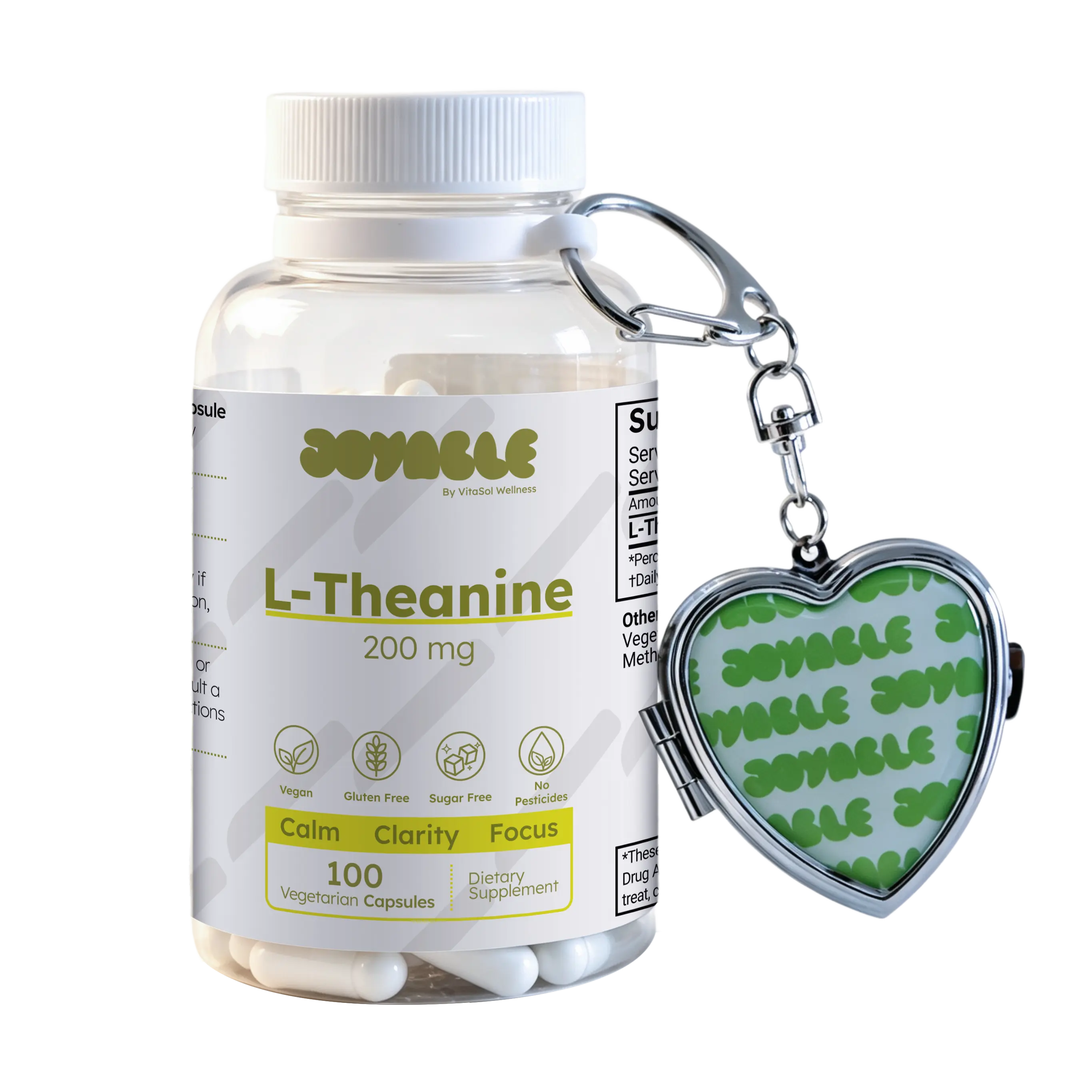 Joyable L-Theanine 200mg - Supports Calm, Clarity & Focus - 100 Veggie Caps, Gluten-Free & Vegan