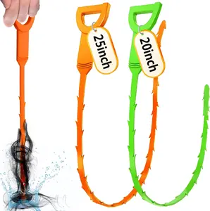 Drain Snake, Drain Clog Remover,Hair snake Tool Opener, sink snake for Sewer Kitchen Sink Bathroom Tub Toilet Clogged Drains Relief Cleaning Tool(1pc 25 Inch +1pc 20inch)