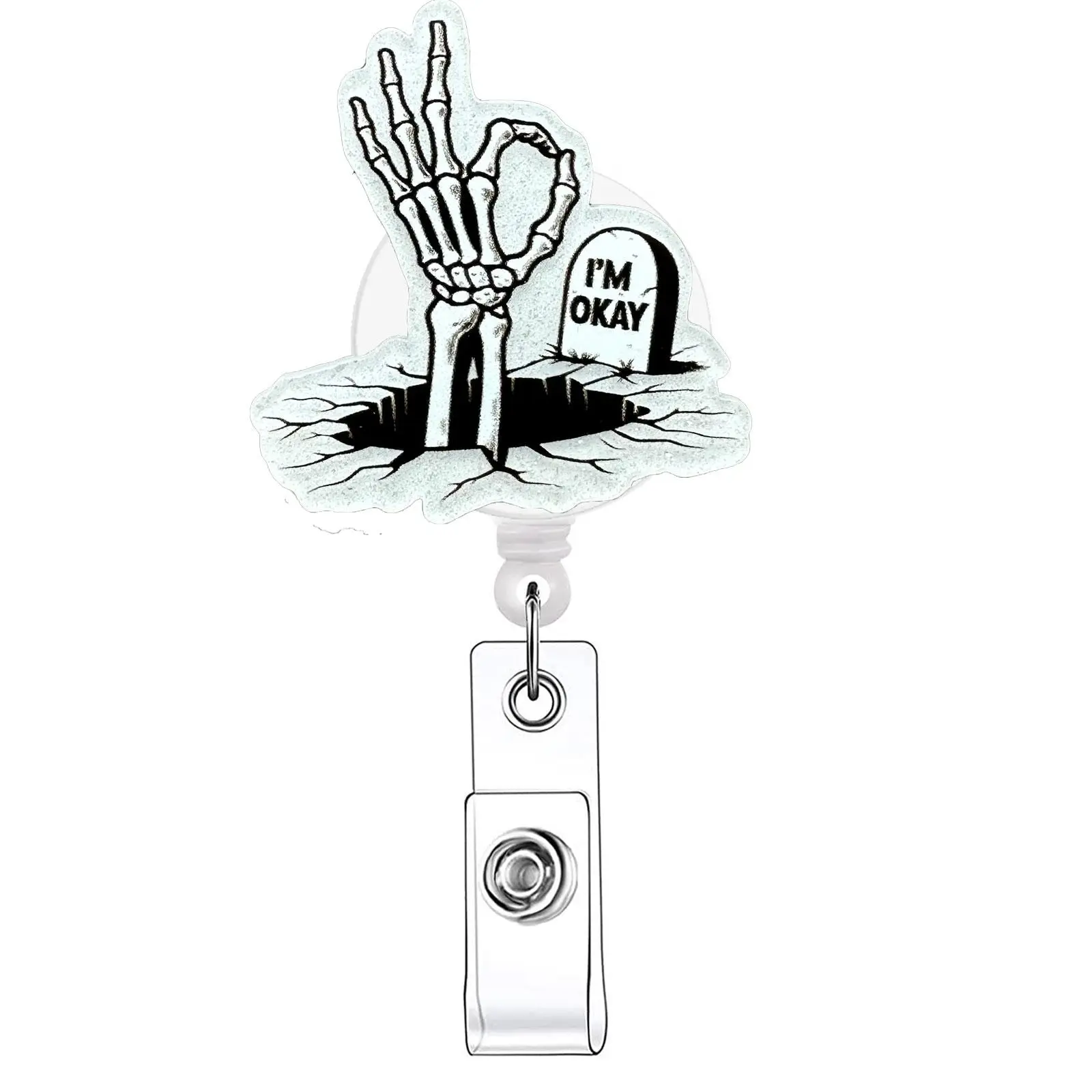 Retractable Badge Reel, Badge Reels Retractable, 1 Count/20pcs Acrylic ID Holder with Clip for Nurses, Doctors, Students & Office Staff, Nursing Student Badge Reel, Medical Badge Reel, Identification Badges & Supplies, Id Badge Holders Retractable