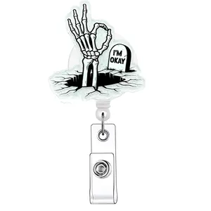 Retractable Badge Reel, Badge Reels Retractable, 1 Count/20pcs Acrylic ID Holder with Clip for Nurses, Doctors, Students & Office Staff, Nursing Student Badge Reel, Medical Badge Reel, Identification Badges & Supplies, Id Badge Holders Retractable