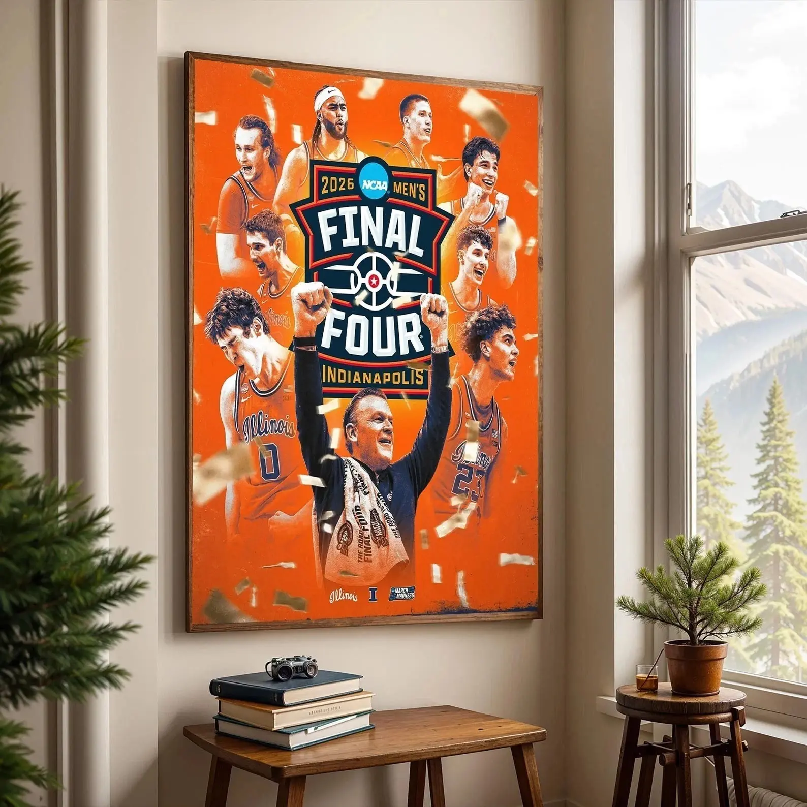 Illinois Basketball Team Tournament Indianapolis 2026 Wall Art Poster
