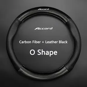 Car Steering Wheel Braid Cover, Carbon Fiber Leather Breathable, for Honda Accord 10 2018-2020, Insight 2019, Auto Accessories